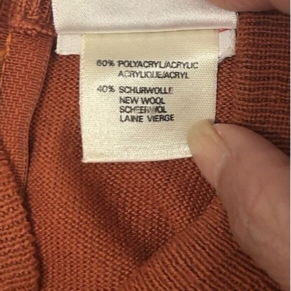 VTG 1980s Mondi Womens 42 Wool Blend Terracotta Knit Sweater Made in W. Germany - Picture 9 of 9